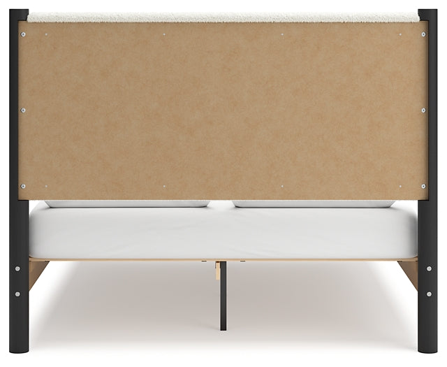 Cadmori Queen Upholstered Panel Bed with Dresser and 2 Nightstands