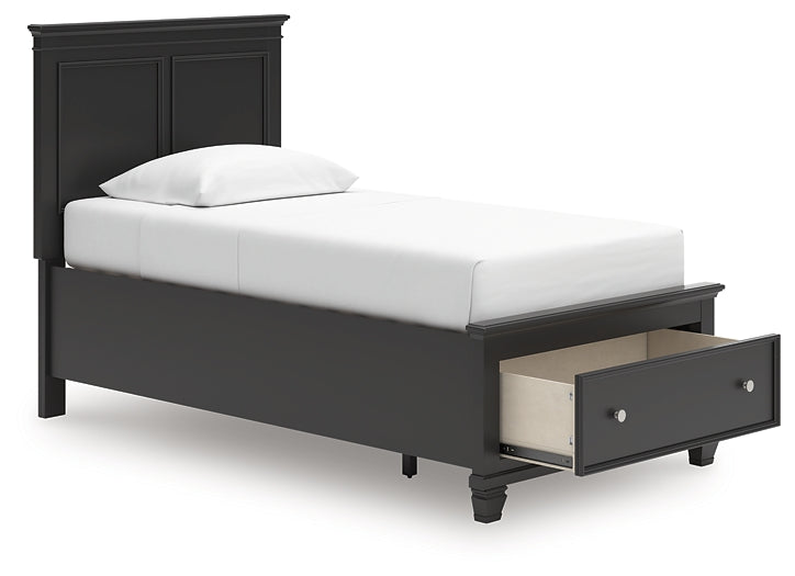 Lanolee Twin Panel Storage Bed, Dresser and Mirror