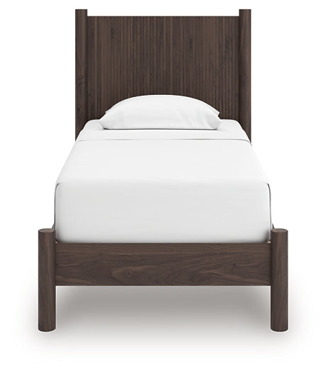 Pamytta Twin Panel Platform Bed, Dresser, Mirror and Nightstand