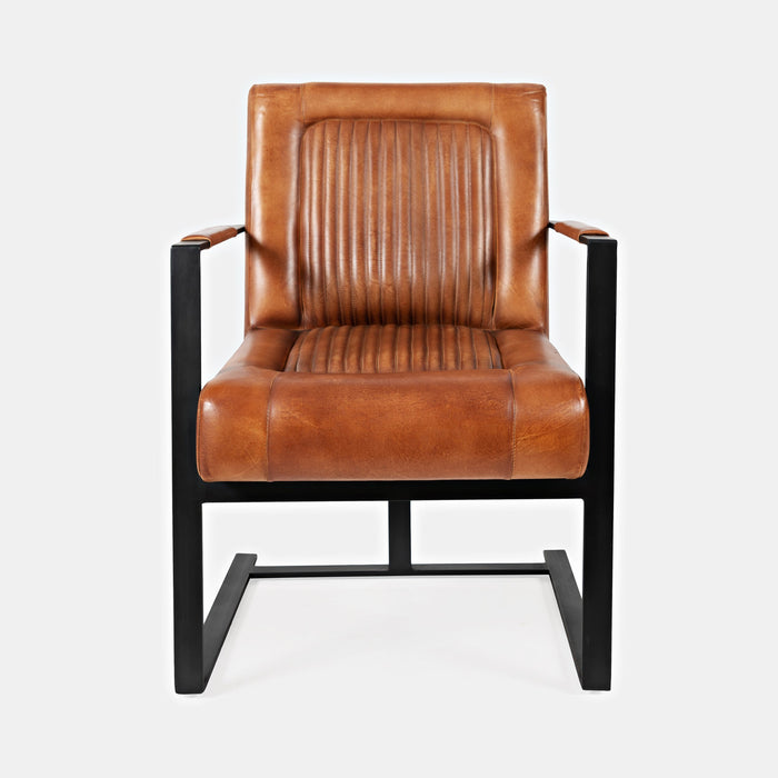 Maguire Genuine Leather Sled Accent Chair
