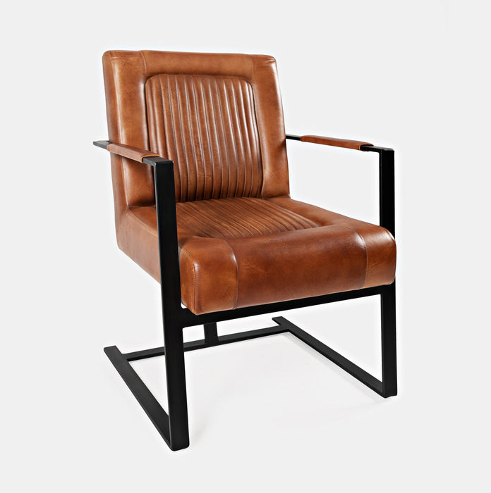Maguire Genuine Leather Sled Accent Chair
