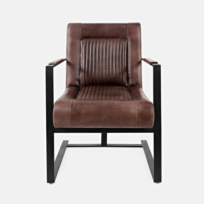 Maguire Genuine Leather Sled Accent Chair