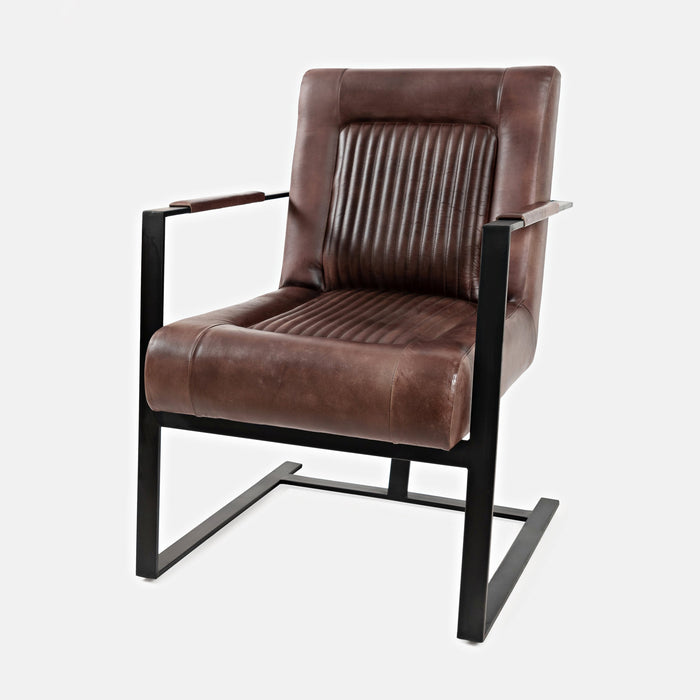 Maguire Genuine Leather Sled Accent Chair