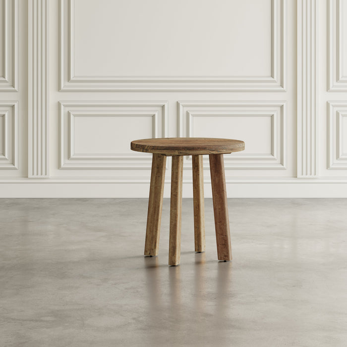 Reclamation Salvaged Wood Round Side Table
