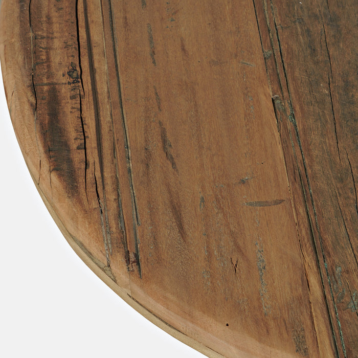 Reclamation Salvaged Wood Round Side Table
