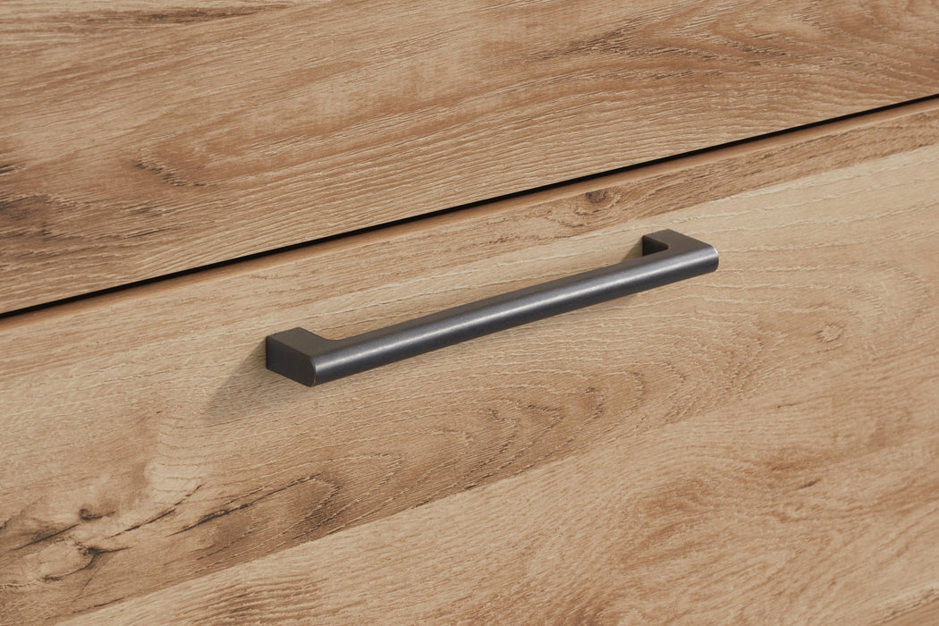 Hyanna Full Panel Bed with 1 Side Storage, Dresser, Mirror and Nightstand