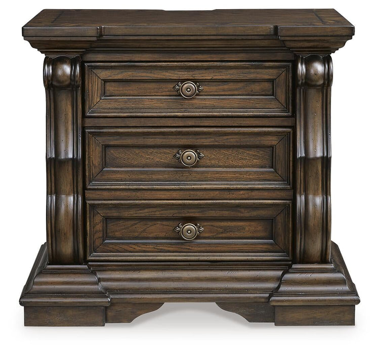 Maylee King Canopy Bed, Dresser, Mirror and Nightstand