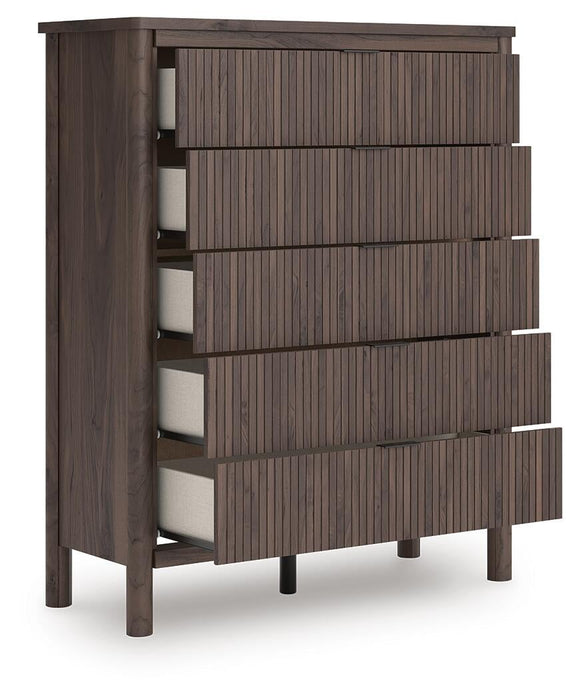 Pamytta King Panel Platform Bed, Dresser, Mirror, Chest and Nightstand