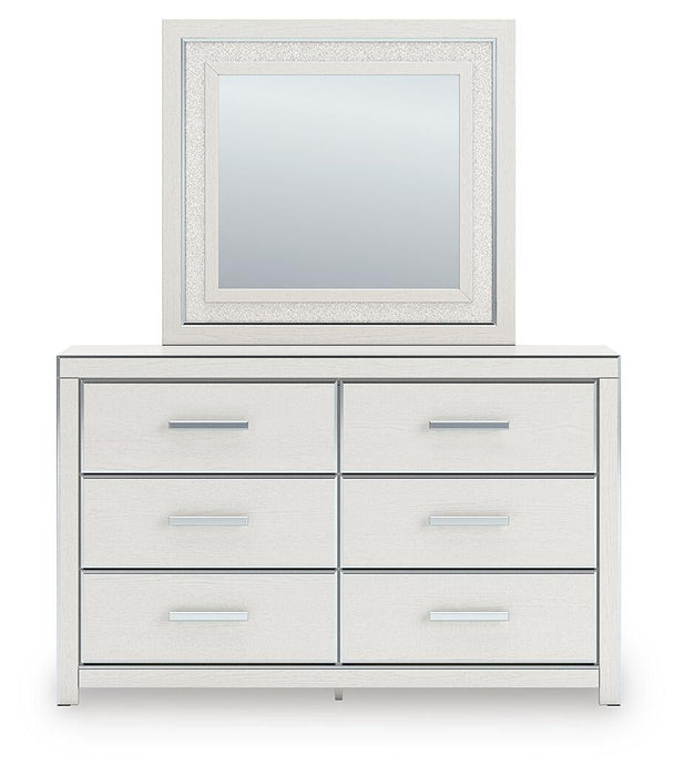 Zuraleus Queen Upholstered Panel Platform Bed, Dresser, Mirror, Chest and Nightstand
