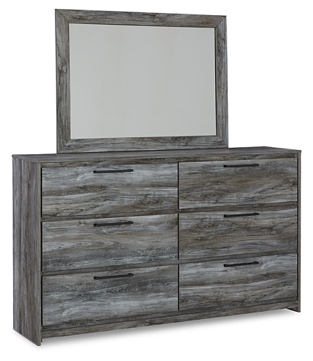 Baystorm Queen Panel Headboard with Mirrored Dresser and Chest