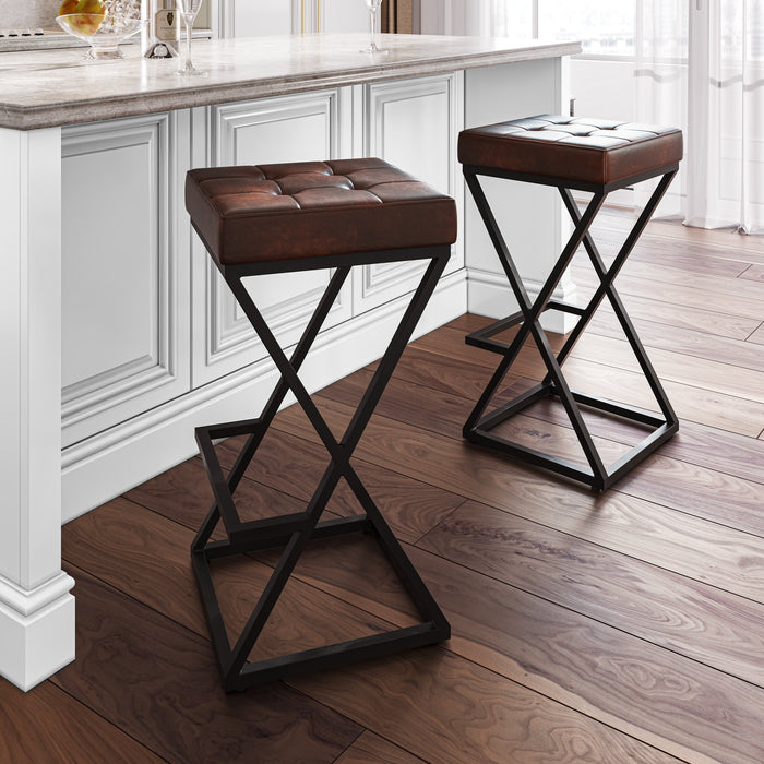 Brooks Leather Counter Stool