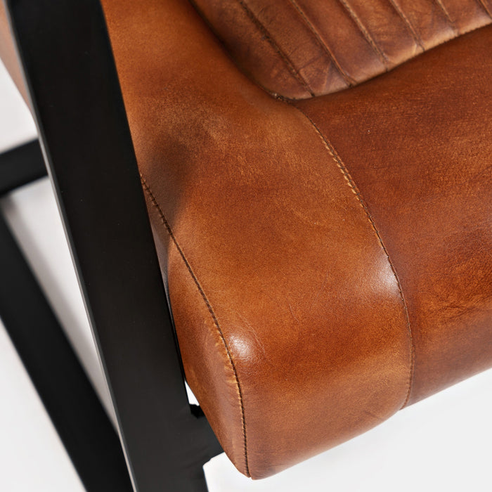 Maguire Genuine Leather Sled Accent Chair