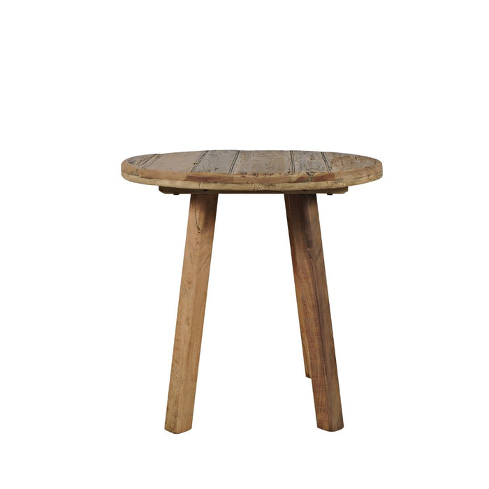 Reclamation Salvaged Wood Round Side Table