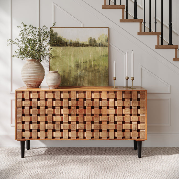 Trent Woven Front Accent Cabinet