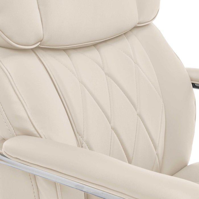 Sutherland Quilted Leather Office Chair, Light Ivory